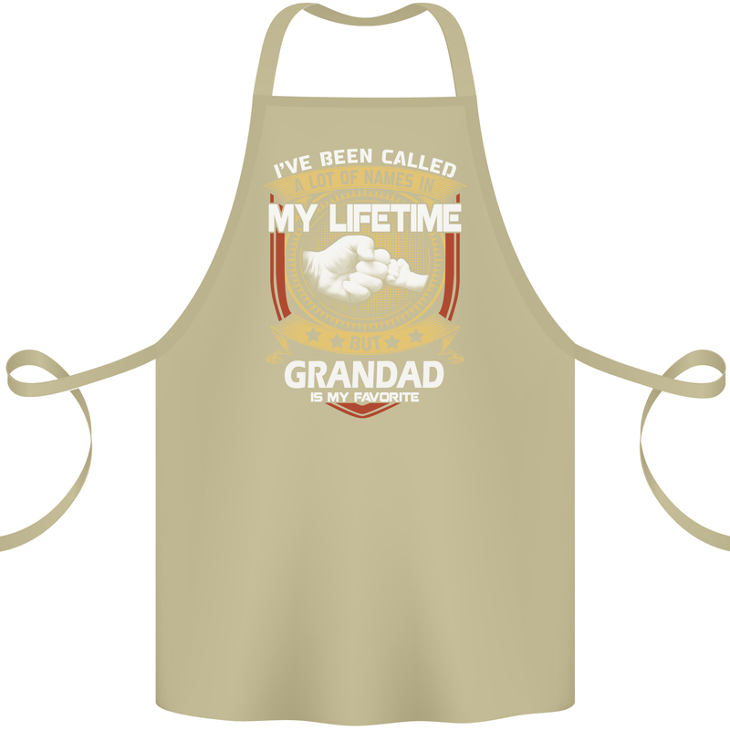 Grandad Is My Favourite Funny Fathers Day Cotton Apron 100% Organic Khaki