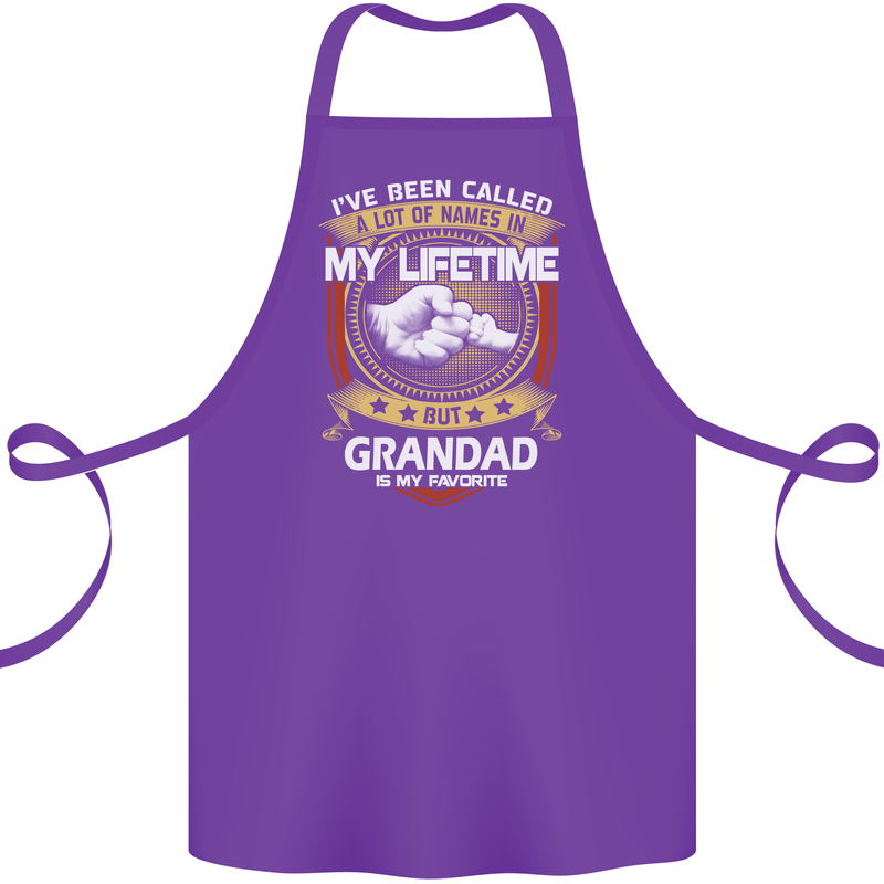 Grandad Is My Favourite Funny Fathers Day Cotton Apron 100% Organic Purple