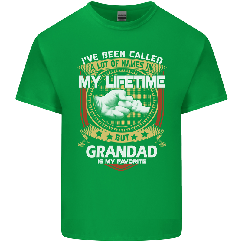 Grandad Is My Favourite Funny Fathers Day Mens Cotton T-Shirt Tee Top Irish Green