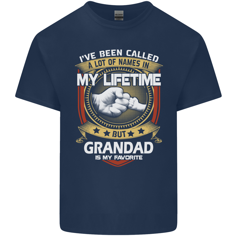 Grandad Is My Favourite Funny Fathers Day Mens Cotton T-Shirt Tee Top Navy Blue