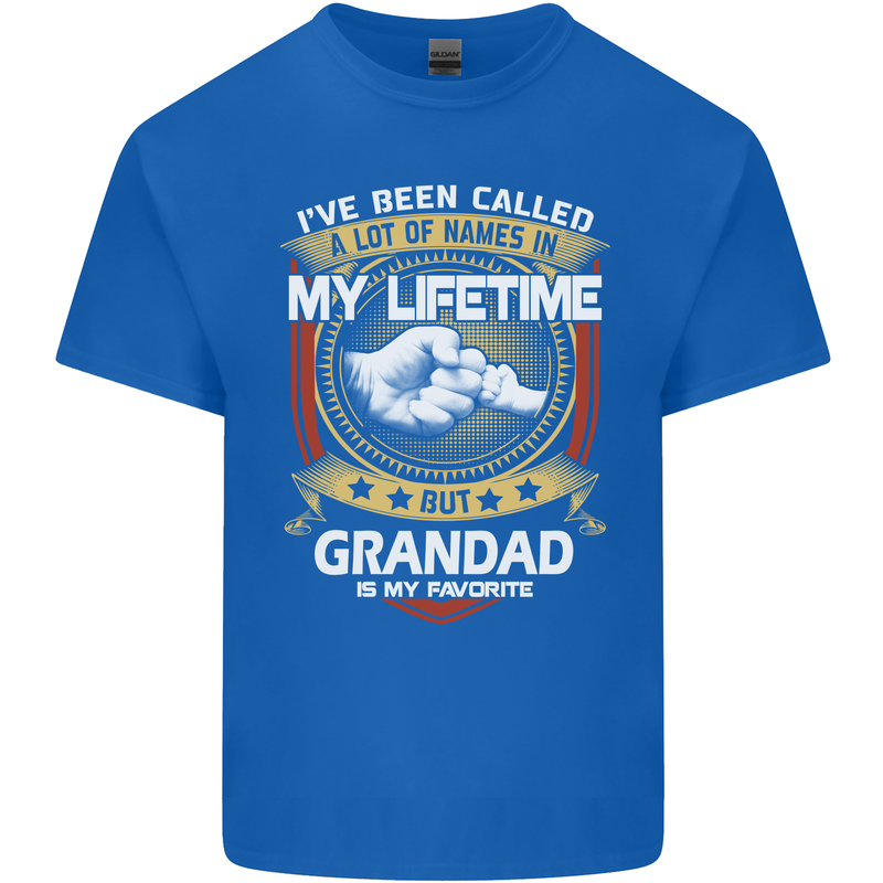 Grandad Is My Favourite Funny Fathers Day Mens Cotton T-Shirt Tee Top Royal Blue