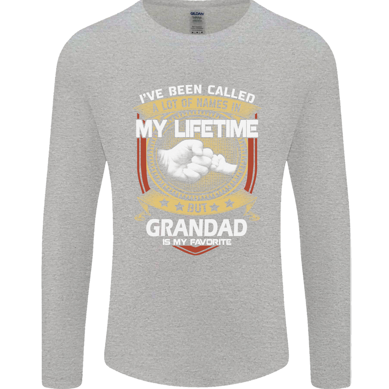 Grandad Is My Favourite Funny Fathers Day Mens Long Sleeve T-Shirt Sports Grey