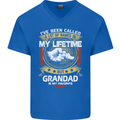 Grandad Is My Favourite Funny Fathers Day Mens V-Neck Cotton T-Shirt Royal Blue