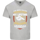 Grandad Is My Favourite Funny Fathers Day Mens V-Neck Cotton T-Shirt Sports Grey
