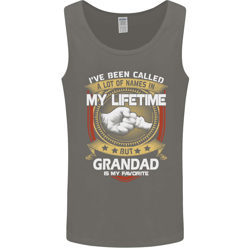 Grandad Is My Favourite Funny Fathers Day Mens Vest Tank Top Charcoal