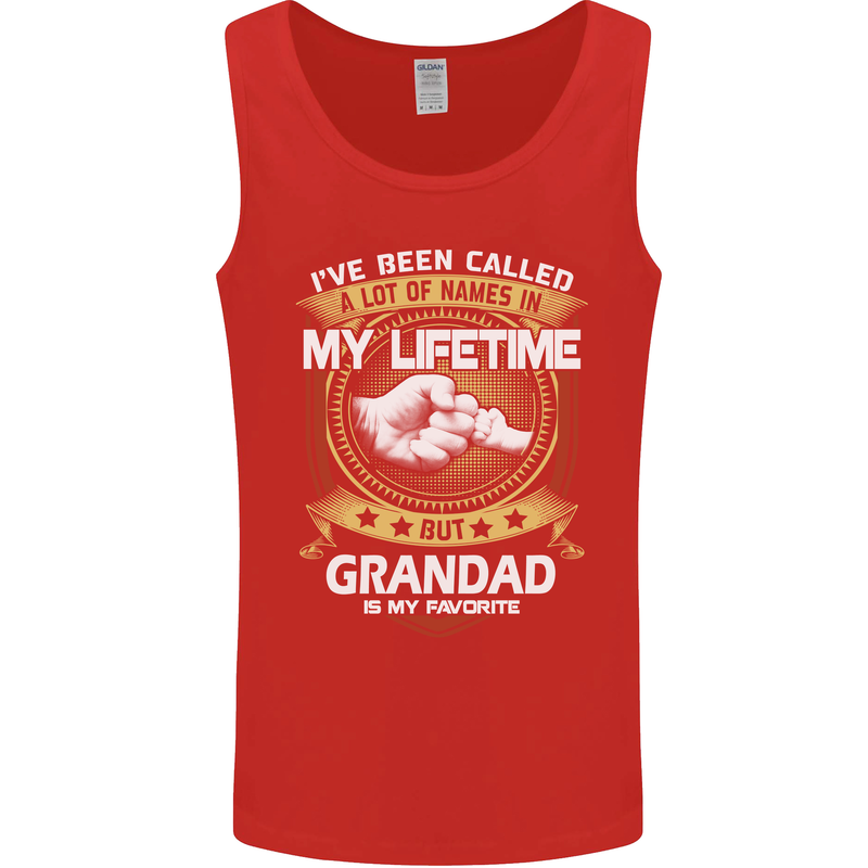 Grandad Is My Favourite Funny Fathers Day Mens Vest Tank Top Red