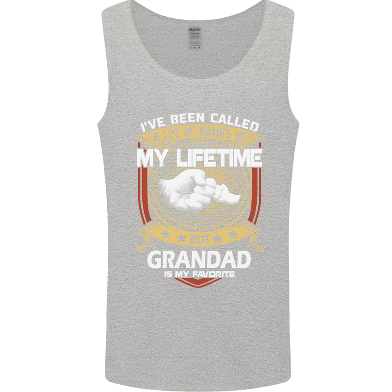 Grandad Is My Favourite Funny Fathers Day Mens Vest Tank Top Sports Grey