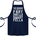 Grandad Is a Fart Smella Funny Fathers Day Cotton Apron 100% Organic Navy Blue
