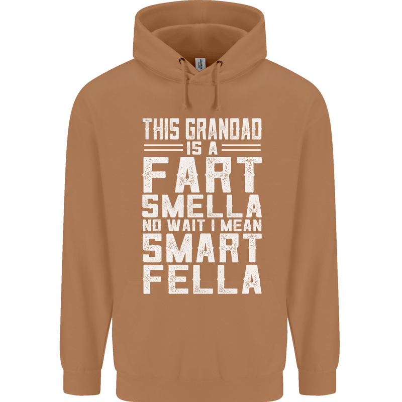 Grandad Is a Fart Smella Funny Fathers Day Mens 80% Cotton Hoodie Caramel Latte