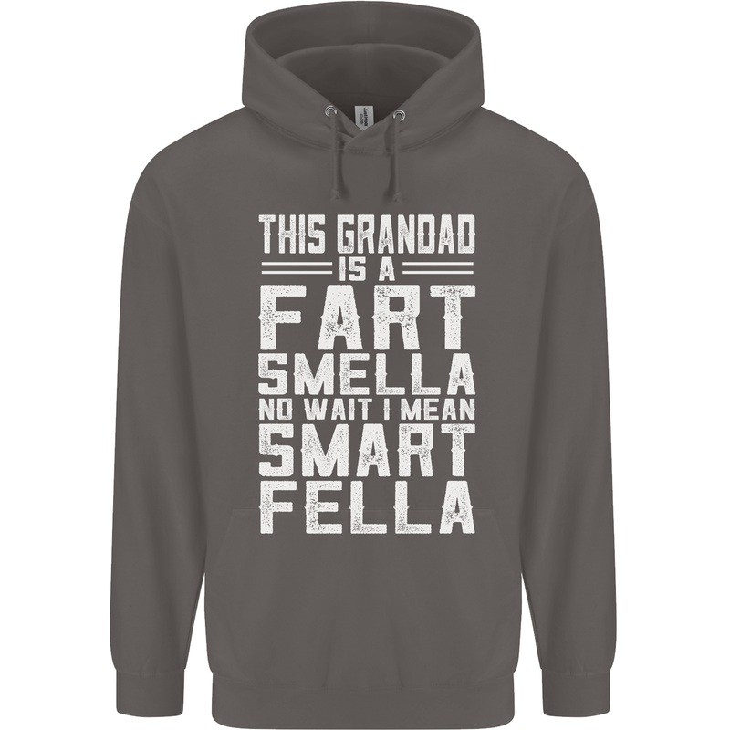 Grandad Is a Fart Smella Funny Fathers Day Mens 80% Cotton Hoodie Charcoal