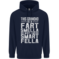 Grandad Is a Fart Smella Funny Fathers Day Mens 80% Cotton Hoodie Navy Blue