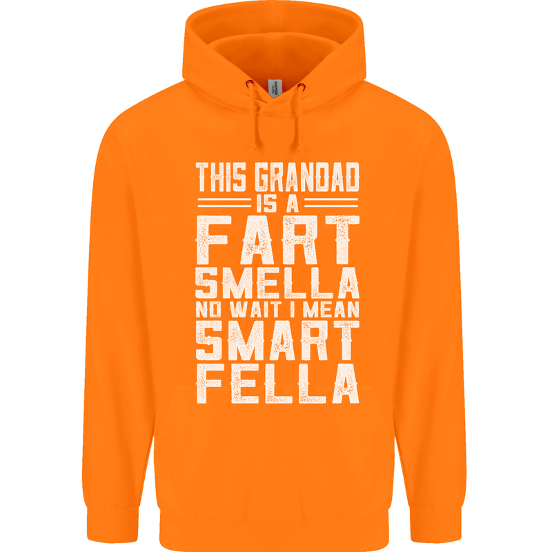 Grandad Is a Fart Smella Funny Fathers Day Mens 80% Cotton Hoodie Orange