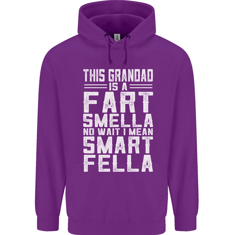 Grandad Is a Fart Smella Funny Fathers Day Mens 80% Cotton Hoodie Purple