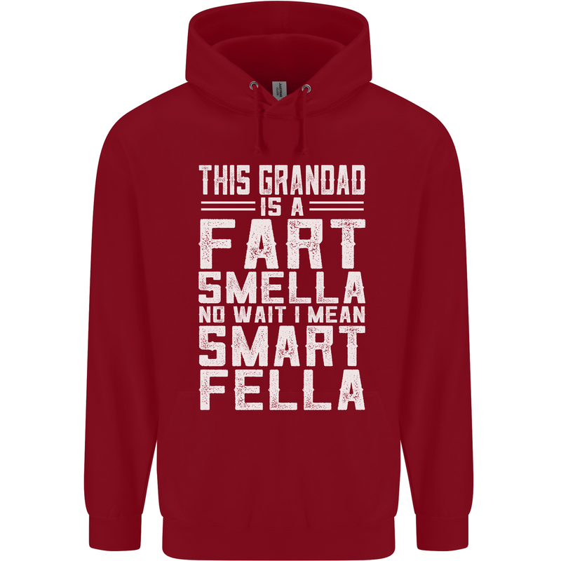 Grandad Is a Fart Smella Funny Fathers Day Mens 80% Cotton Hoodie Red