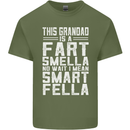 Grandad Is a Fart Smella Funny Fathers Day Mens Cotton T-Shirt Tee Top Military Green