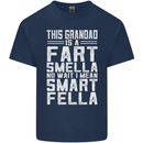 Grandad Is a Fart Smella Funny Fathers Day Mens Cotton T-Shirt Tee Top Navy Blue