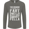 Grandad Is a Fart Smella Funny Fathers Day Mens Long Sleeve T-Shirt Charcoal