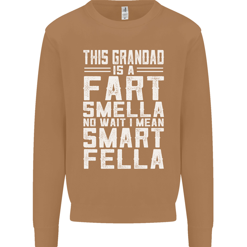 Grandad Is a Fart Smella Funny Fathers Day Mens Sweatshirt Jumper Caramel Latte