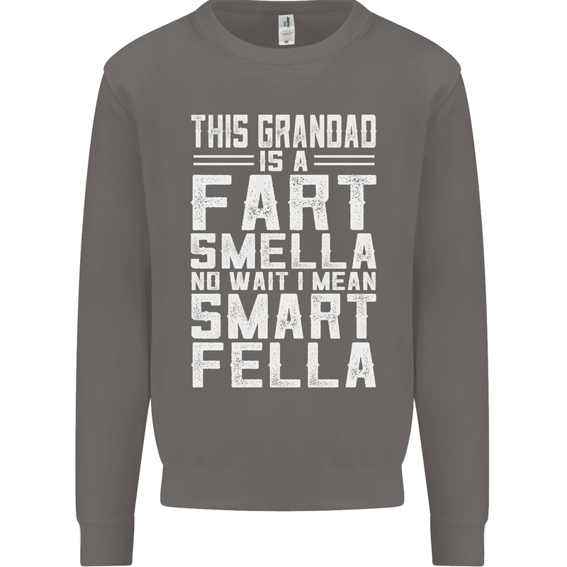 Grandad Is a Fart Smella Funny Fathers Day Mens Sweatshirt Jumper Charcoal
