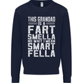 Grandad Is a Fart Smella Funny Fathers Day Mens Sweatshirt Jumper Navy Blue