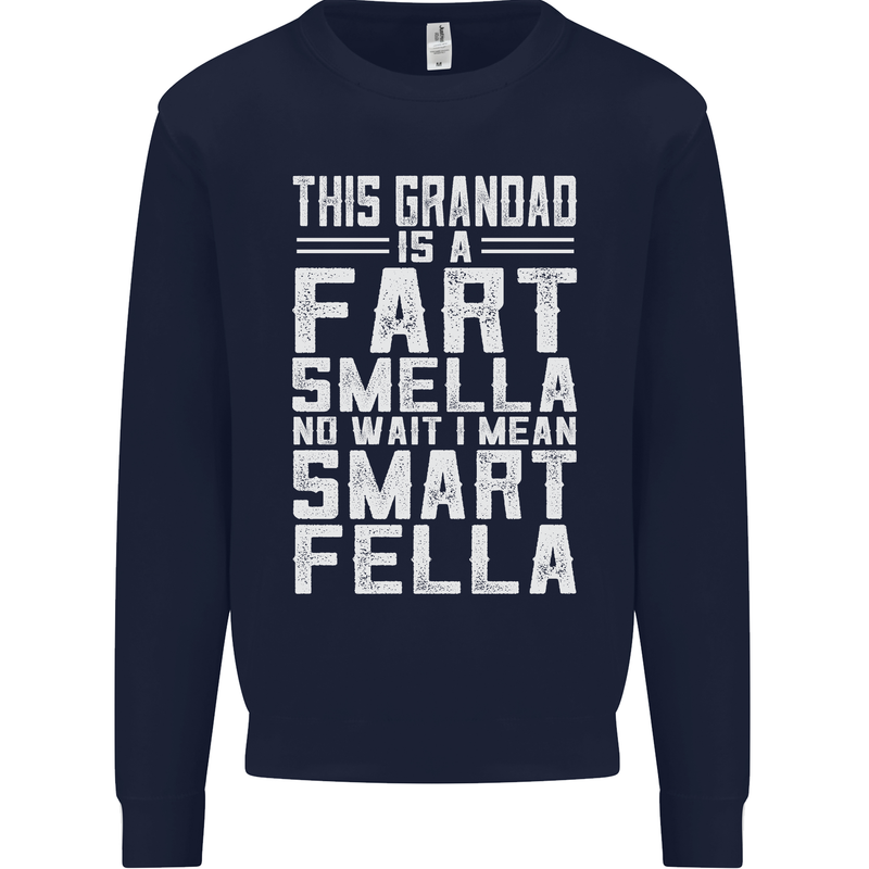 Grandad Is a Fart Smella Funny Fathers Day Mens Sweatshirt Jumper Navy Blue