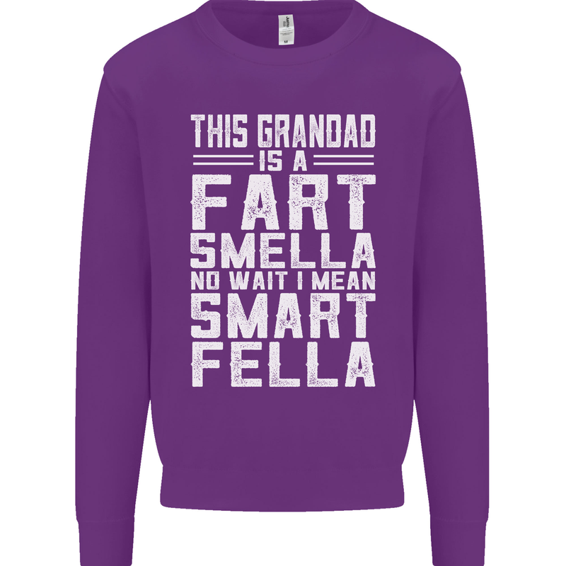 Grandad Is a Fart Smella Funny Fathers Day Mens Sweatshirt Jumper Purple