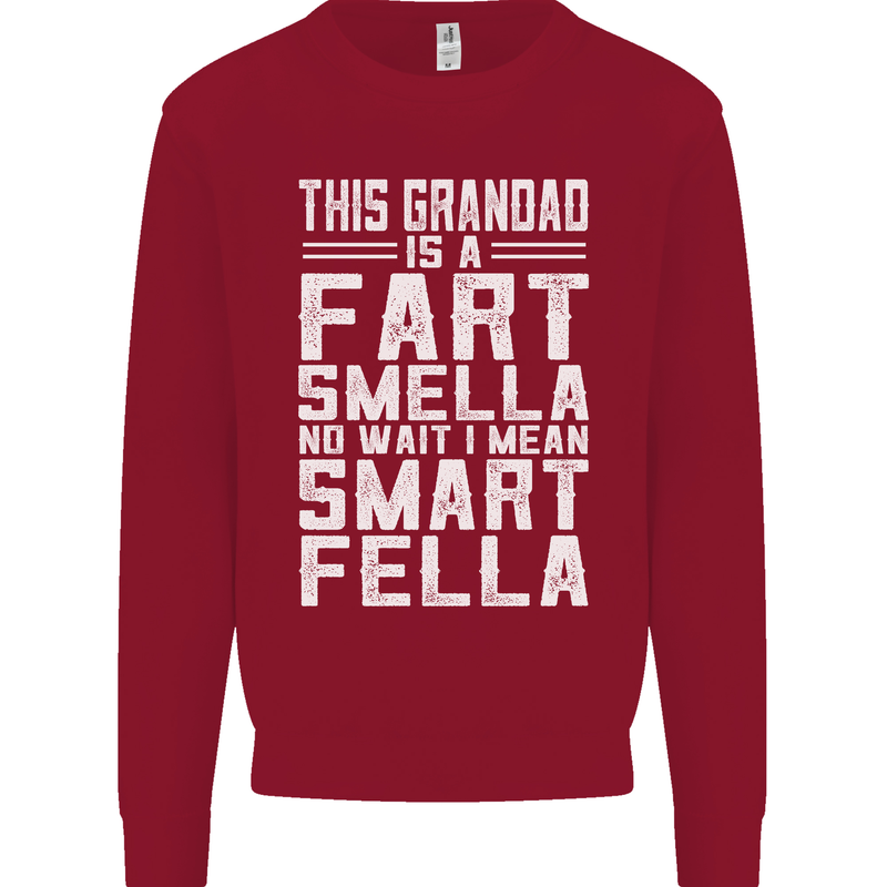Grandad Is a Fart Smella Funny Fathers Day Mens Sweatshirt Jumper Red