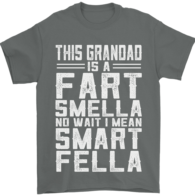 Grandad Is a Fart Smella Funny Fathers Day Mens T-Shirt Cotton Gildan Charcoal