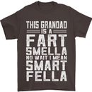 Grandad Is a Fart Smella Funny Fathers Day Mens T-Shirt Cotton Gildan Dark Chocolate