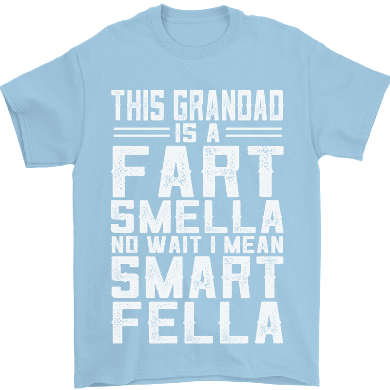 Grandad Is a Fart Smella Funny Fathers Day Mens T-Shirt Cotton Gildan Light Blue