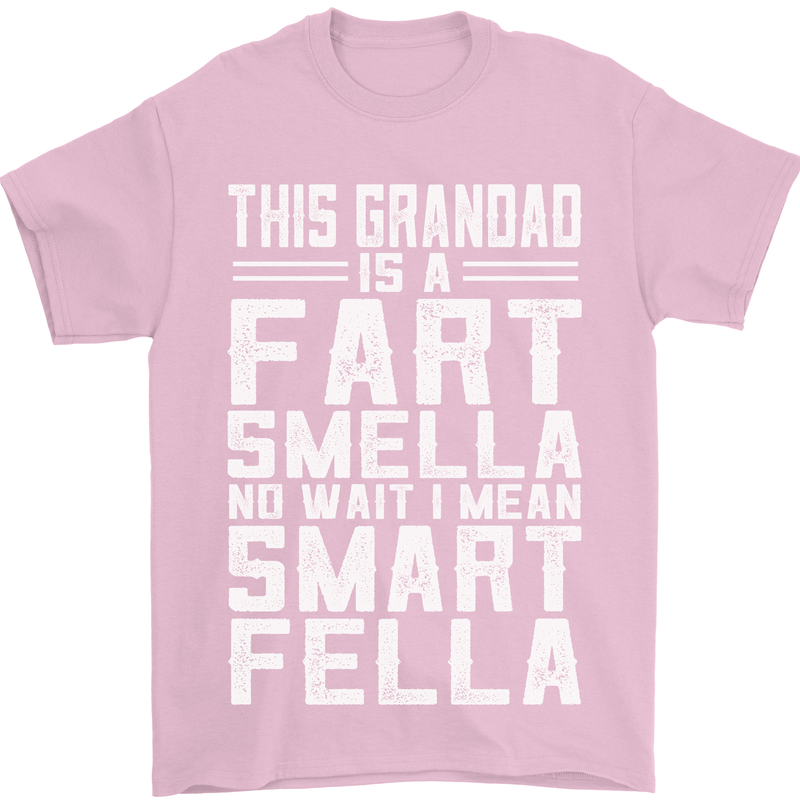 Grandad Is a Fart Smella Funny Fathers Day Mens T-Shirt Cotton Gildan Light Pink