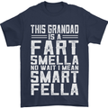 Grandad Is a Fart Smella Funny Fathers Day Mens T-Shirt Cotton Gildan Navy Blue