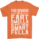 Grandad Is a Fart Smella Funny Fathers Day Mens T-Shirt Cotton Gildan Orange