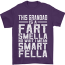 Grandad Is a Fart Smella Funny Fathers Day Mens T-Shirt Cotton Gildan Purple