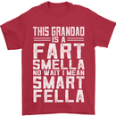 Grandad Is a Fart Smella Funny Fathers Day Mens T-Shirt Cotton Gildan Red