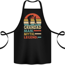 Grandad Man Myth Legend Funny Fathers Day Cotton Apron 100% Organic Black