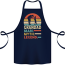 Grandad Man Myth Legend Funny Fathers Day Cotton Apron 100% Organic Navy Blue