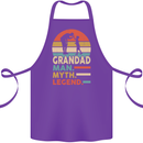 Grandad Man Myth Legend Funny Fathers Day Cotton Apron 100% Organic Purple