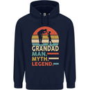Grandad Man Myth Legend Funny Fathers Day Mens 80% Cotton Hoodie Navy Blue