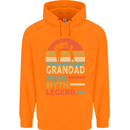 Grandad Man Myth Legend Funny Fathers Day Mens 80% Cotton Hoodie Orange