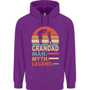 Grandad Man Myth Legend Funny Fathers Day Mens 80% Cotton Hoodie Purple
