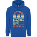 Grandad Man Myth Legend Funny Fathers Day Mens 80% Cotton Hoodie Royal Blue