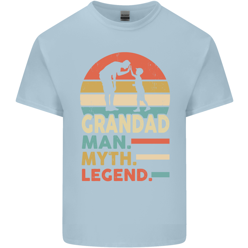 Grandad Man Myth Legend Funny Fathers Day Mens Cotton T-Shirt Tee Top Light Blue