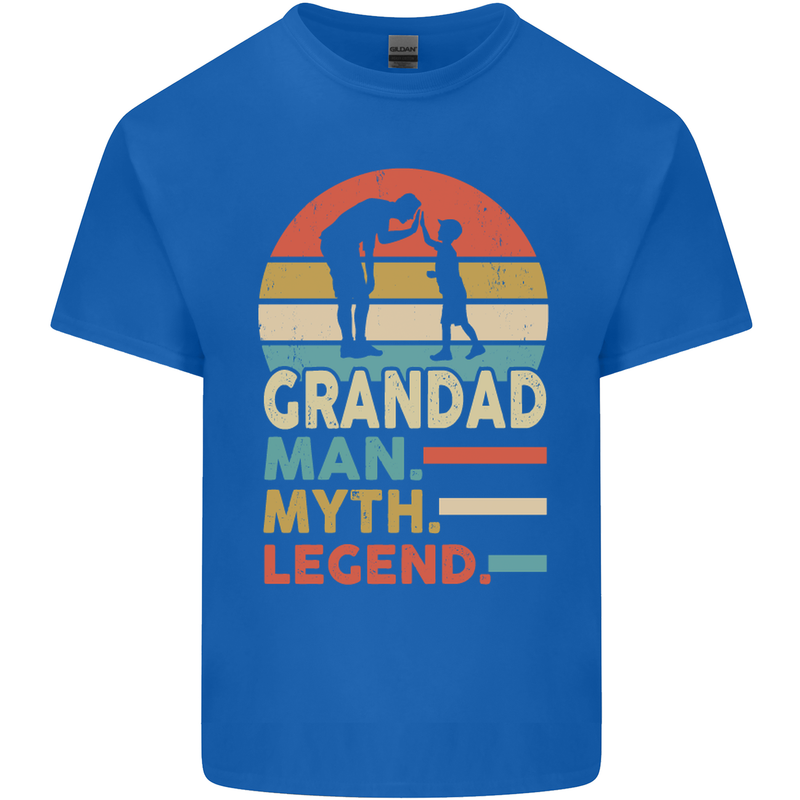 Grandad Man Myth Legend Funny Fathers Day Mens Cotton T-Shirt Tee Top Royal Blue