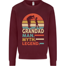 Grandad Man Myth Legend Funny Fathers Day Mens Sweatshirt Jumper Maroon