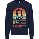 Grandad Man Myth Legend Funny Fathers Day Mens Sweatshirt Jumper Navy Blue