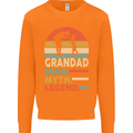 Grandad Man Myth Legend Funny Fathers Day Mens Sweatshirt Jumper Orange