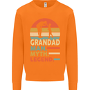 Grandad Man Myth Legend Funny Fathers Day Mens Sweatshirt Jumper Orange