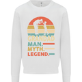 Grandad Man Myth Legend Funny Fathers Day Mens Sweatshirt Jumper White