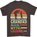 Grandad Man Myth Legend Funny Fathers Day Mens T-Shirt Cotton Gildan Dark Chocolate